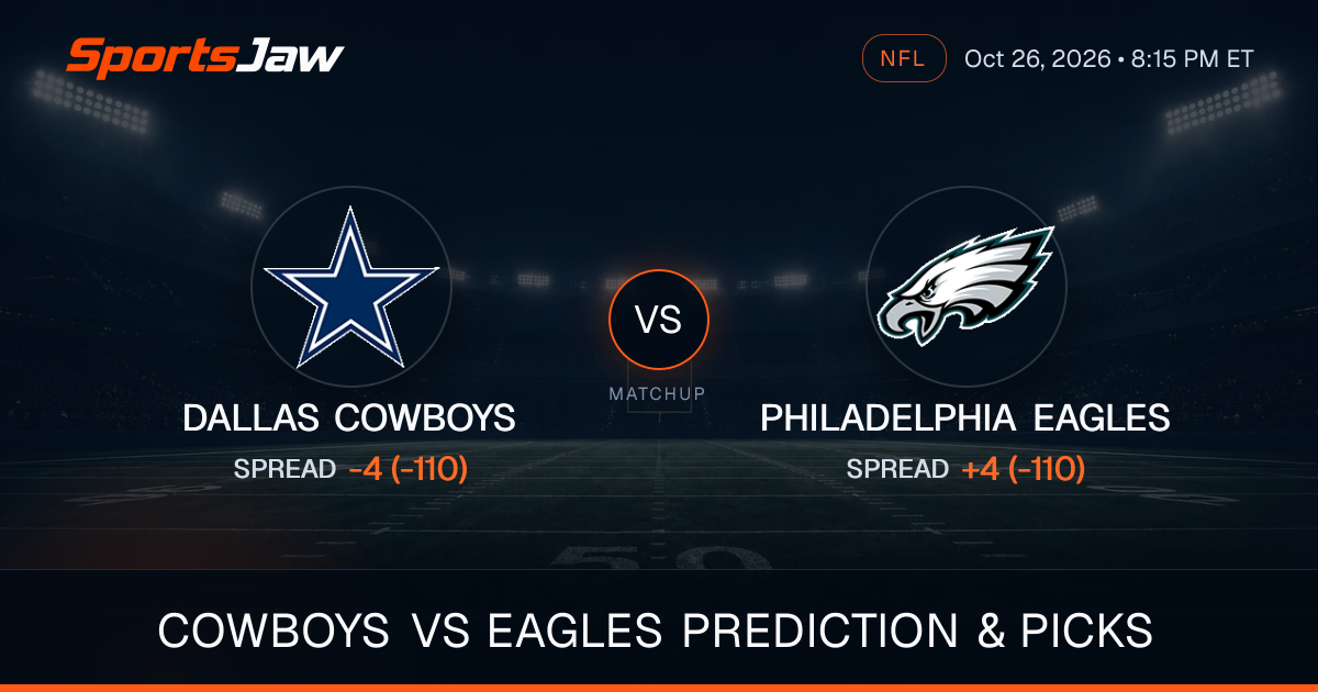 Dallas Cowboys vs Philadelphia Eagles Predictions Today 10/26/26