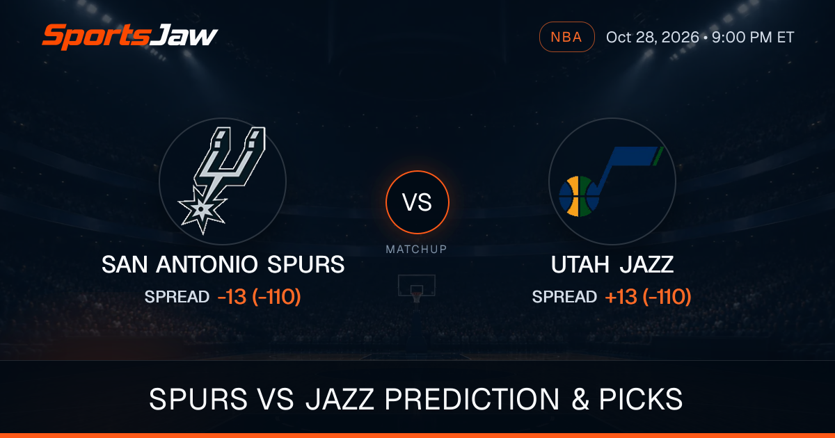 San Antonio Spurs vs Utah Jazz Predictions Today 10/28/26