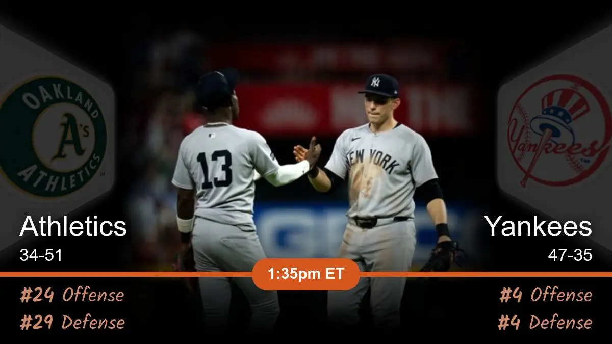 Oakland Athletics vs New York Yankees Prediction Oakland Athletics vs New York Yankees Prediction