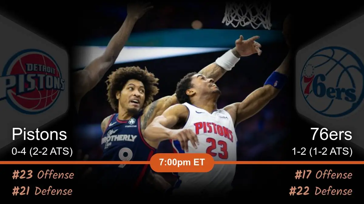 Detroit Pistons vs Philadelphia 76ers Prediction