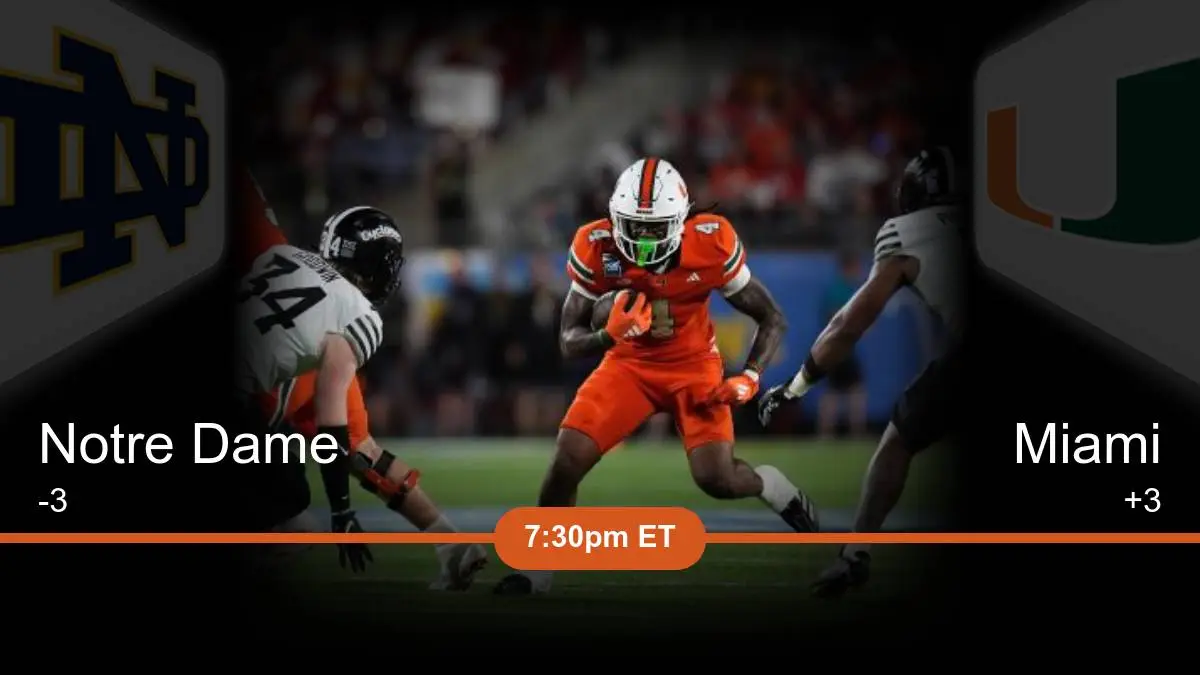 Notre Dame Fighting Irish vs Miami Hurricanes Prediction