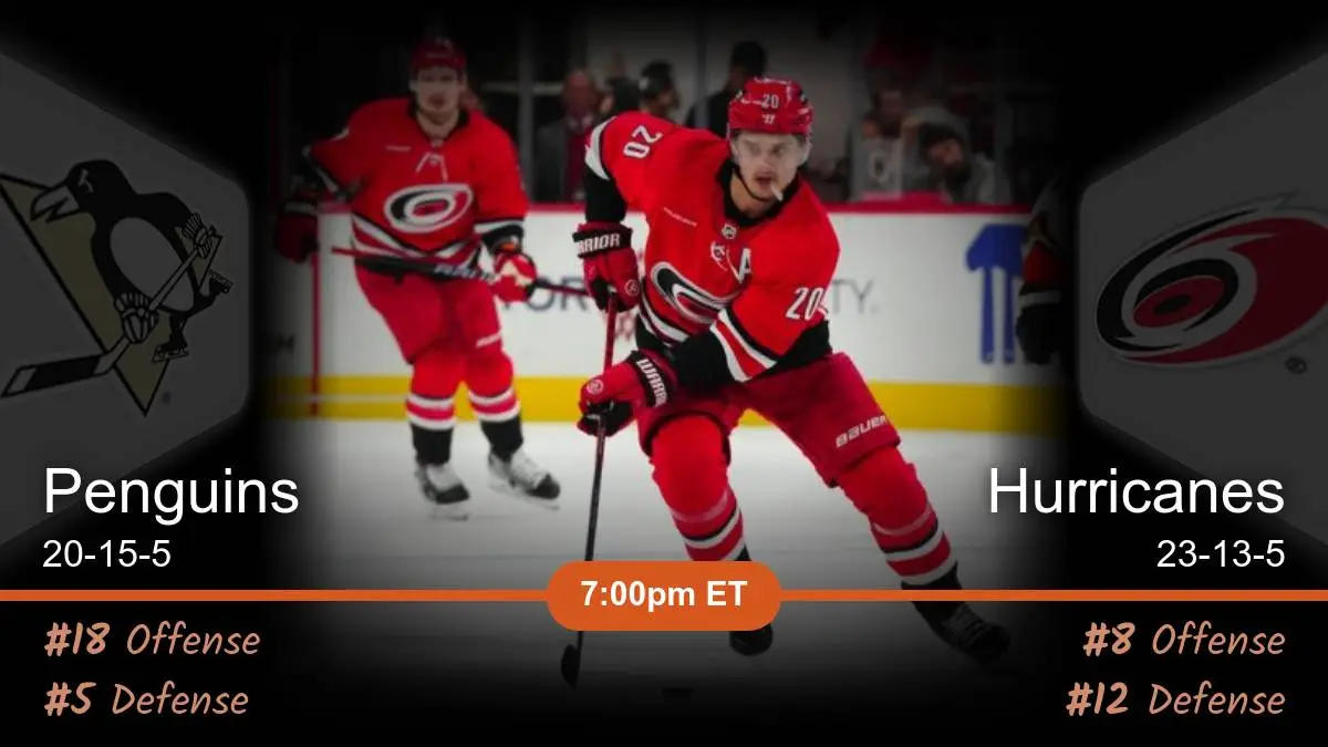 Penguins vs Hurricanes Predictions 1/13/2024