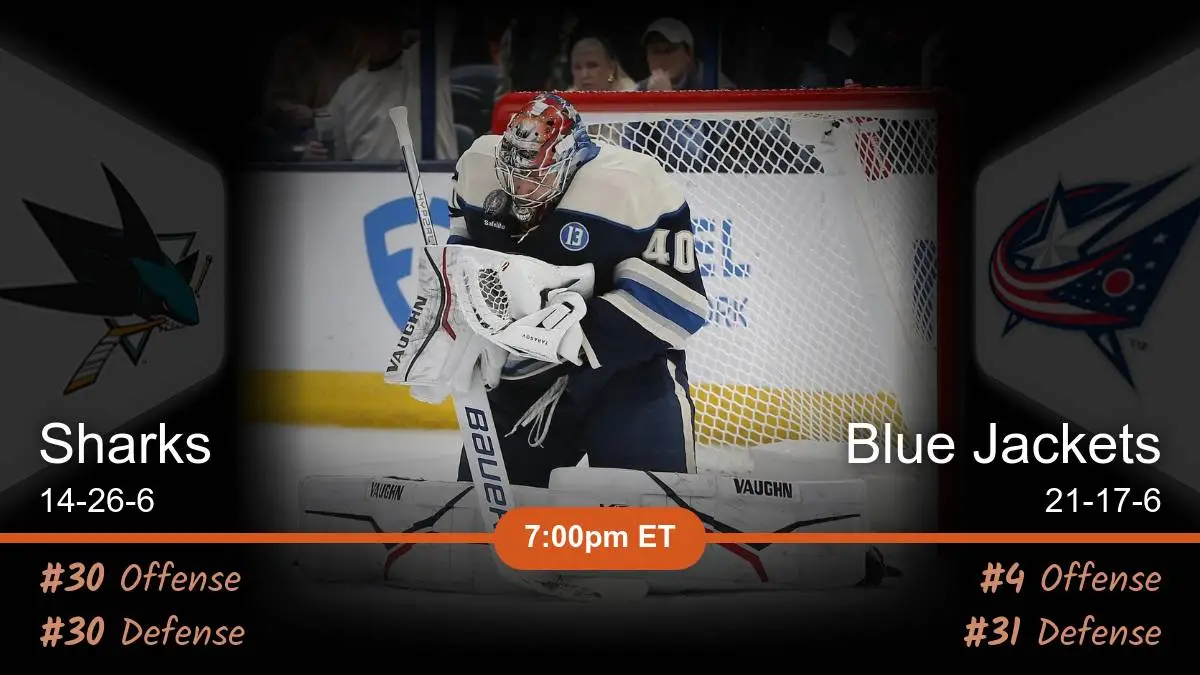 San Jose Sharks vs Columbus Blue Jackets Prediction