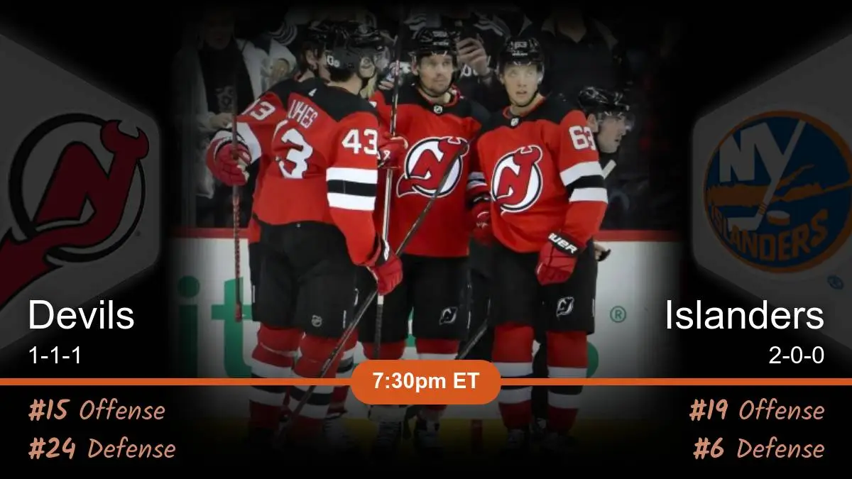 Devils vs. Islanders Prediction: Live Odds, Stats, History & Picks -  Friday, October 20, 2023 - Bleacher Nation