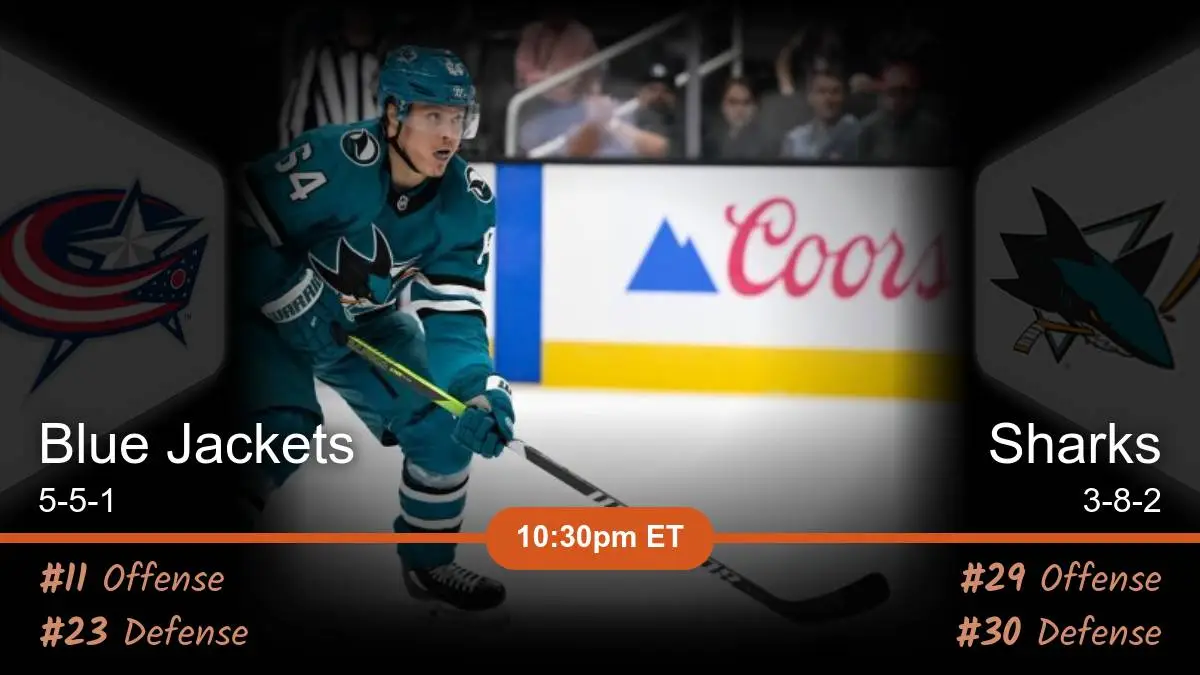 Columbus Blue Jackets vs San Jose Sharks Prediction