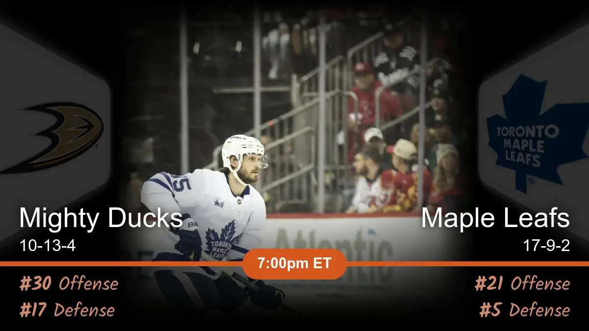 Anaheim Mighty Ducks vs Toronto Maple Leafs Prediction