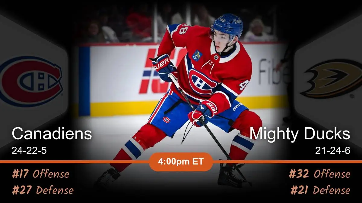 Montreal Canadiens vs Anaheim Mighty Ducks Prediction