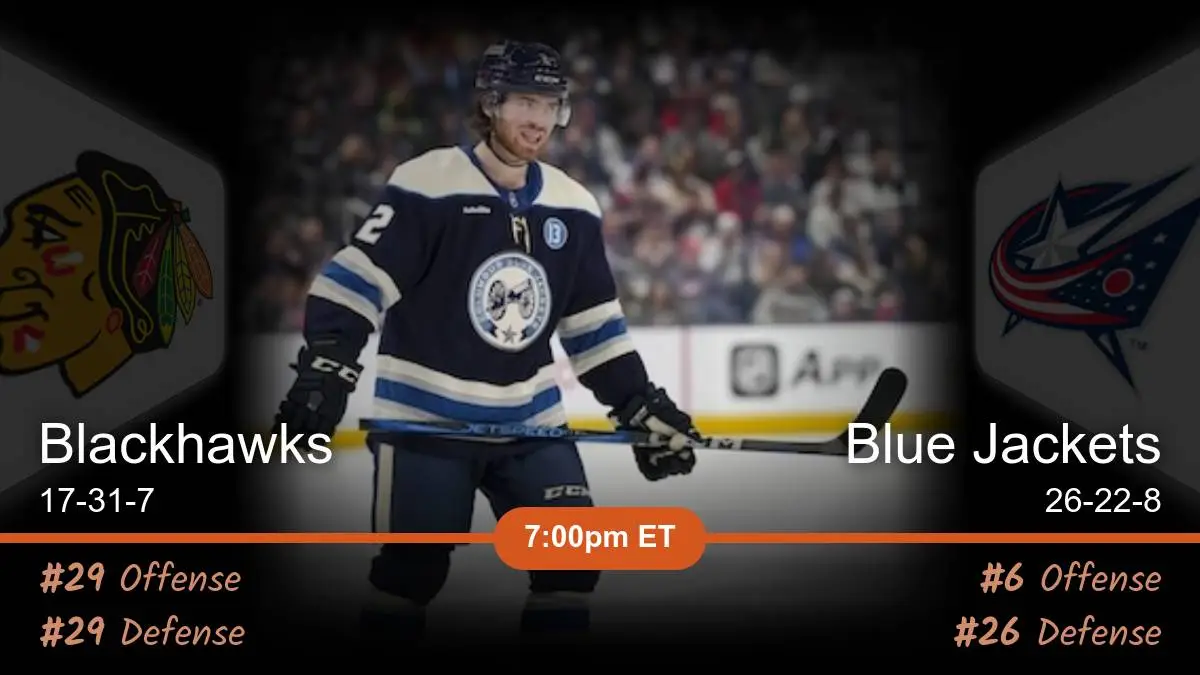 Chicago Blackhawks vs Columbus Blue Jackets Prediction