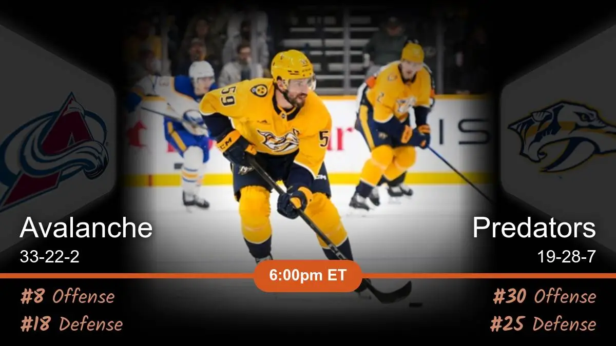 Colorado Avalanche vs Nashville Predators Prediction