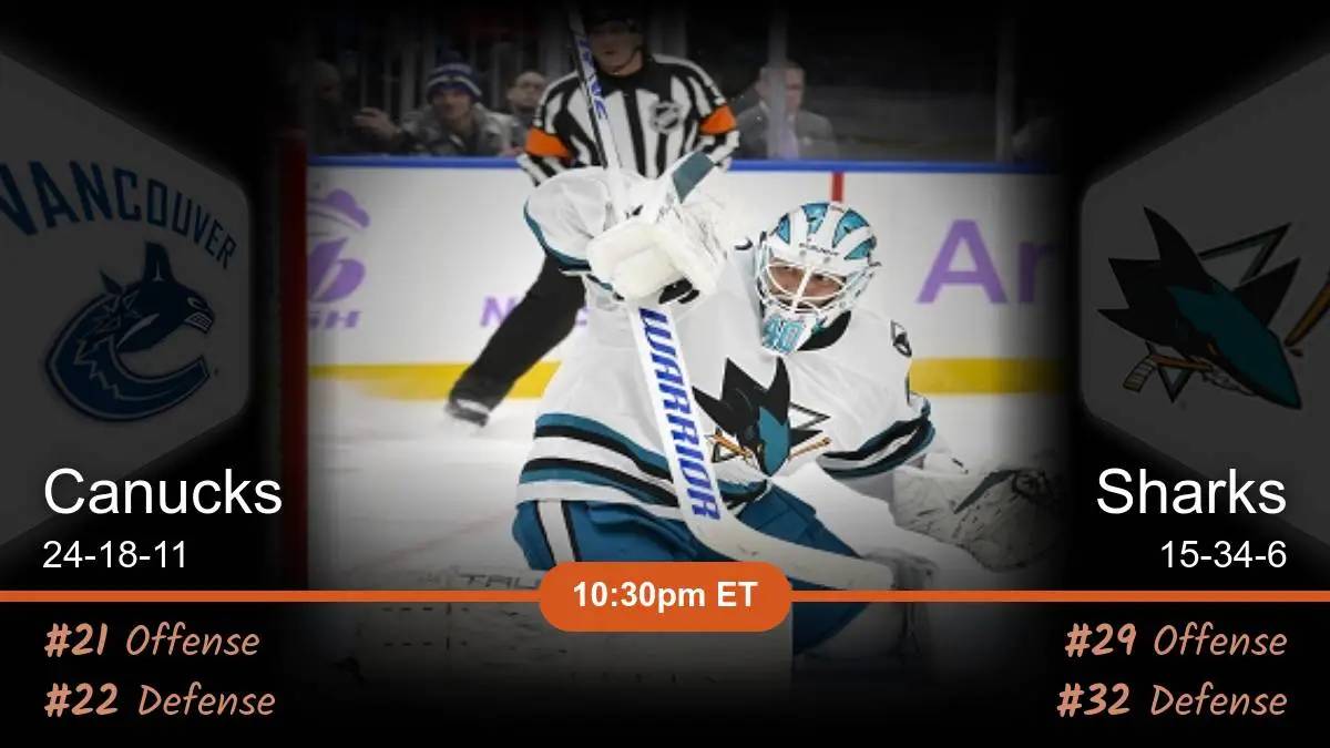 Vancouver Canucks vs San Jose Sharks Prediction