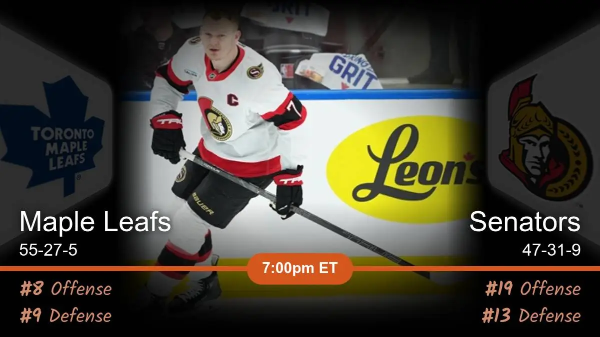 Toronto Maple Leafs vs Ottawa Senators Prediction Toronto Maple Leafs vs Ottawa Senators Prediction